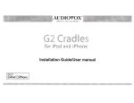 Audiovox G2 Cradles User manual