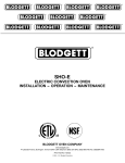 Blodgett SHO-E-SINGLE Specifications
