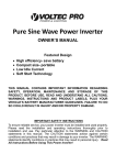 Voltec Pro Pure Sine Wave Owner`s manual