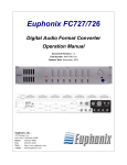 Euphonix FC727 Operating instructions