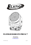 Elation Platinum Wash ZFX Pro XL Specifications
