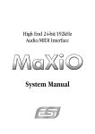 ESI MaXiO series Specifications