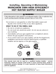 Munchkin VWH High Efficiency Hot Water Supply Boiler Operating instructions