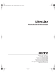 MOTU UltraLite User`s guide