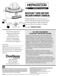 Dustless HEPA VACUUM Owner`s manual