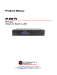 Contemporary Research IP IP-HDTV IP-HDTV Product manual