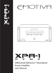 Emotiva XPA-1 User manual