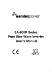 Samlexpower SA-600R Series User`s manual