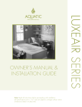 Aquatic LuxeAir Series Specifications