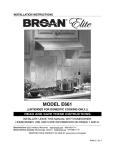 Broan E661 Installation manual