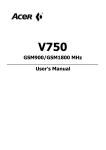 Acer V750 User`s manual