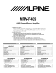 Alpine MRV-F409 Owner`s manual