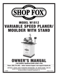 Woodstock SHOP FOX W1813 s Owner`s manual