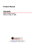 Contemporary Research 232-STS Product manual