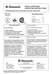 Dometic NEA1402 Operating instructions