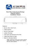 Audiovox Rear Observation System Package RVMPKG1 Installation manual