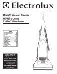 Upright Vacuum Cleaner Owner`s Guide Z2270