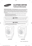 Samsung DV457E Technical information