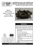 Prime Heat PH18 Operating instructions