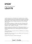 Epson LQ-2170 - Impact Printer User`s guide