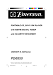 Emerson PD6850 Owner`s manual