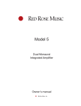 Red Rose Music 5 Owner`s manual