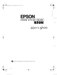 Epson 850N User`s guide