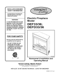 Vermont Castings DEFD36 Operating instructions