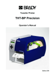 Brady THT-BP Precision Operator`s manual