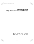 Epson ELPDC04 High Resolution Document Camera User`s guide