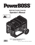 Briggs & Stratton PowerBoss PowerBOSS 5600 Watt Portable Generator Operator`s manual