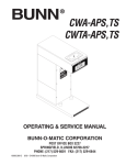 Bunn CWA-APS Service manual