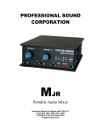 Professional Sound Corporation MJR Specifications