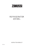 Zanussi ZCR 85 L Specifications
