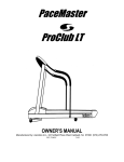 Aerobics PaceMaster ProClub LT Owner`s manual