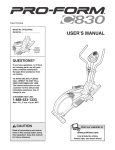 Pro-Form CROSSTRAINER 56 User`s manual