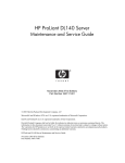 HP ProLiant DL140 Specifications