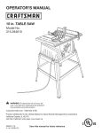 Craftsman 315.284610 Operator`s manual