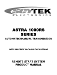 Scytek electronic Astra 4000 RS-2W Product manual