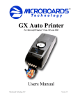 MicroBoards Technology GX Auto Printer Specifications