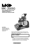 MK Diamond Products MK- 2005G Owner`s manual