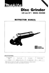 Makita DISC GRINDER 9505BH Instruction manual