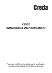 X252E Installation & User Instructions