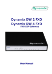 Dynamix DW 2 FXO User manual