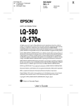 Epson 570e - LQ B/W Dot-matrix Printer User`s guide