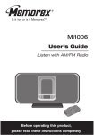 Memorex Mi1006 - iListen Speaker Sys User`s guide