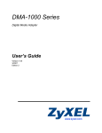 ZyXEL Communications 802.11 Wireless Digital Media Adaptor DMA-1000W User`s guide