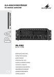 Audio international PA-480-01-x Instruction manual