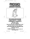 RIDGID RV2400A Owner`s manual