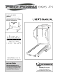 ProForm 395 E User`s manual